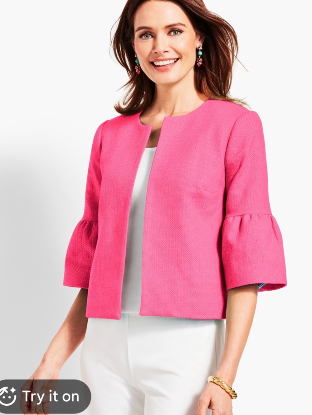 Talbots Flare-Sleeve Tweed Jacket 6P